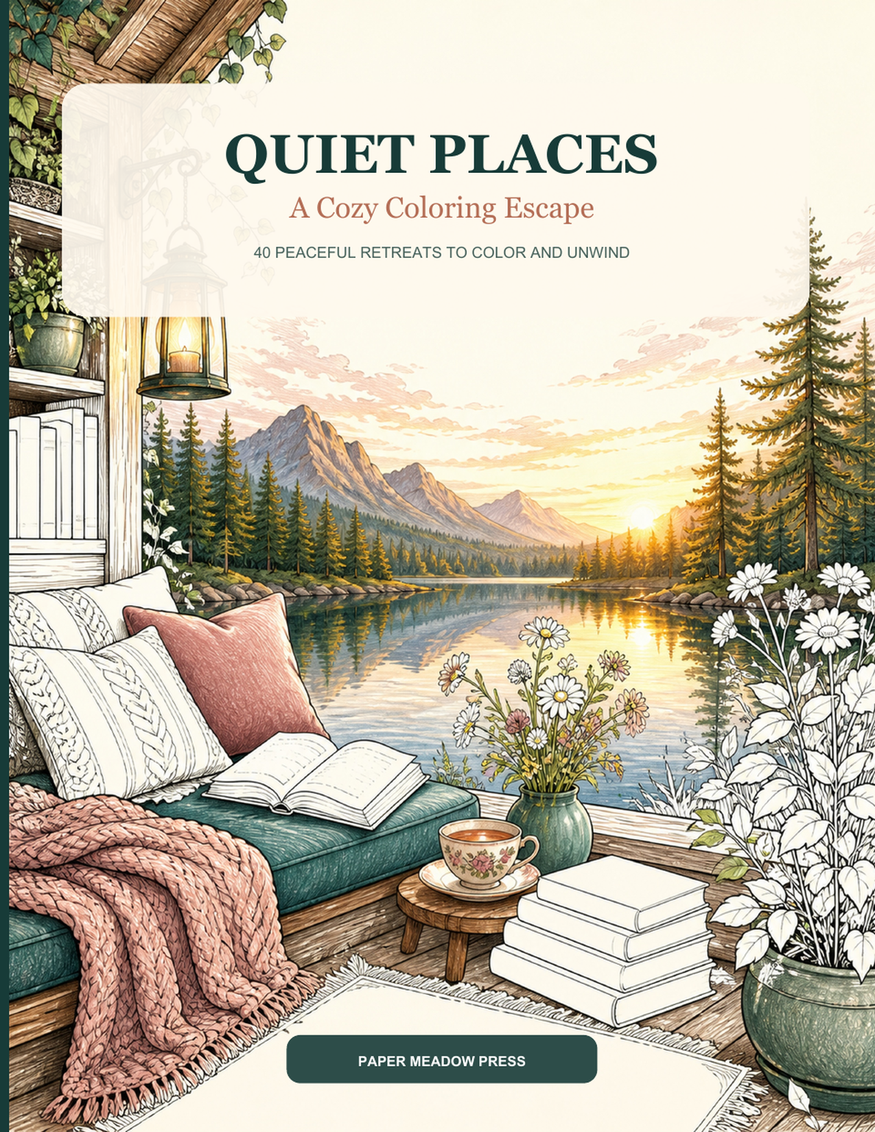 Quiet Places: A Cozy Coloring Escape book cover